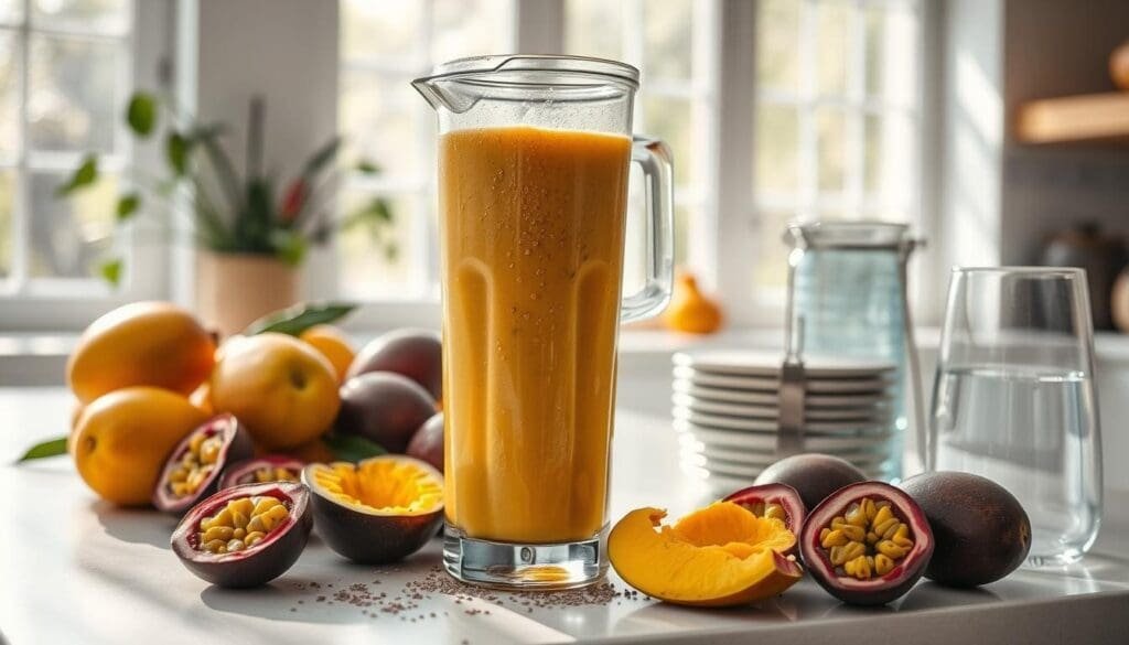 Passion Fruit Mango Smoothie Preparation Passion Fruit Mango Smoothie Preparation