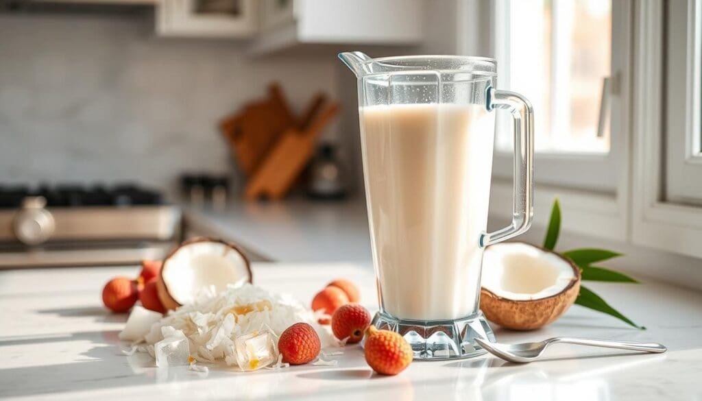 lychee coconut smoothie preparation lychee coconut smoothie preparation
