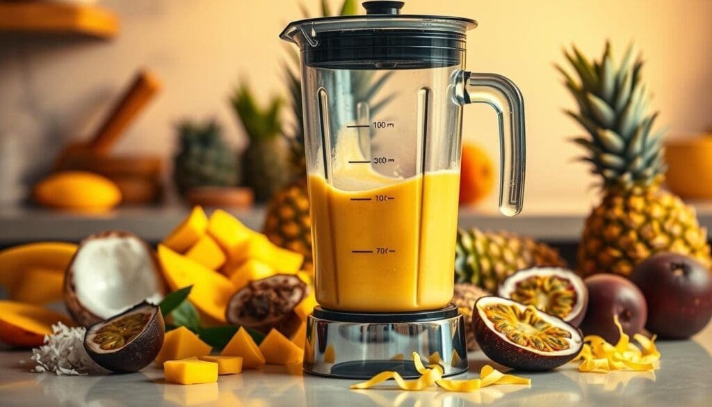 Smoothie prep in action.
